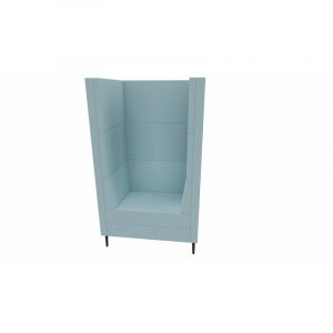 Fauteuil acoustique unicolore Push Bleu ciel, turquoise, mauve, orange, marron, vert, bleu gris, gris, gris foncé ou anthracite  87x149x66 cm