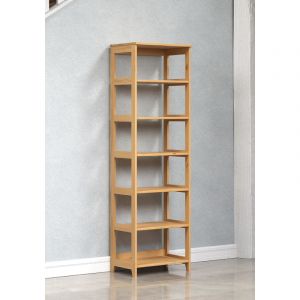 Etagère contemporaine en pin massif ciré miel H 170 cm Elwina Miel