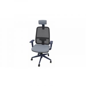 Fauteuil de bureau coque bleu en tissu Moovie Crème, vert pomme, violet, rouge, bleu clair, gris, bleu ou noir  103 cm ou 120,5 cm (avec têtière)