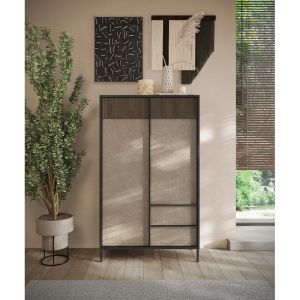 Buffet haut chêne mercure/gris argile Evoria Chêne mercure/gris argile