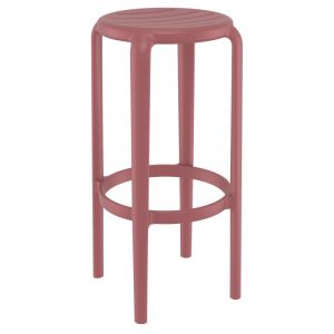 Tabouret de bistrot empilable d'ext&eacute;rieur en fibre de verre Penny (lot de 4) Marsala
