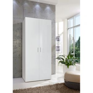 Armoire contemporaine blanche 80 cm Shella Blanc