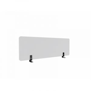 Panneau de s&eacute;paration frontal m&eacute;lamin&eacute; pour bureau individuel Domino Blanc, gris, argile ou noir