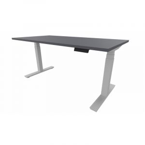 Bureau individuel assis-debout électrique Lorenzo II Graphite, blanc, gris, hêtre, chêne moyen, poirier, wengé, acacia clair, acacia foncé, chêne veiné ou chêne grisé  65 cm