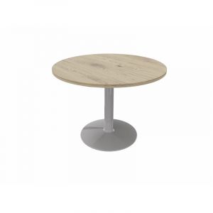 Table ronde de réunion avec pied central Moka Gris aluminium