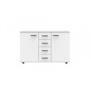 Commode contemporaine 130 cm Janane Blanc