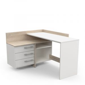 Bureau d'angle moderne chêne/blanc mat Oracle Chêne/blanc mat