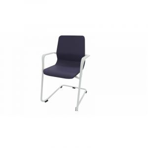 Chaise d'accueil empilable en tissu pieds luge Eros Cr&egrave;me, vert pomme, violet, rouge, bleu clair, gris, bleu ou noir