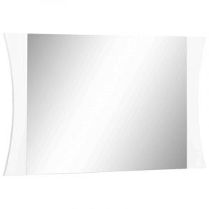 Miroir rectangulaire moderne 110 cm blanc laqué brillant Arcadi Blanc brillant