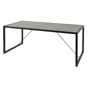 Table de salle à manger industrielle en pin massif gris Australine Gris