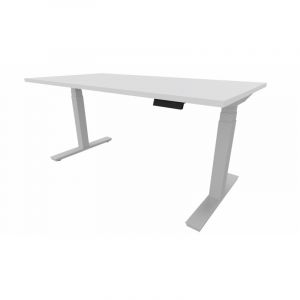 Bureau individuel assis-debout électrique Lorenzo II Graphite, blanc, gris, hêtre, chêne moyen, poirier, wengé, acacia clair, acacia foncé, chêne veiné ou chêne grisé  65 cm