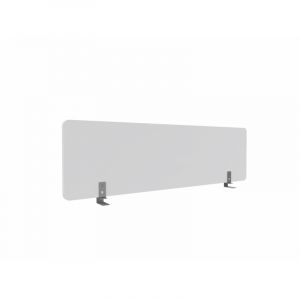 Panneau de s&eacute;paration frontal m&eacute;lamin&eacute; pour bureau individuel Domino Blanc, gris, argile ou noir