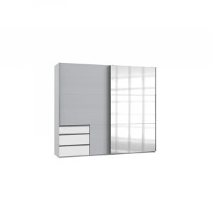 Armoire adulte contemporaine portes coulissantes 250 cm gris/blanc Jasper I Gris/blanc  Hauteur236