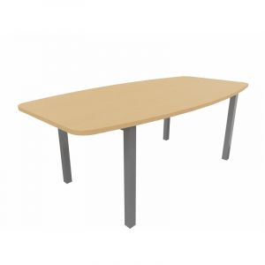 Table tonneau de réunion pieds métal Skyline Blanc, gris, argile, hêtre, nebraska, chêne fil, timber ou cèdre  200x72x100 cm