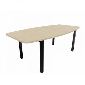 Table tonneau de réunion pieds métal Skyline Blanc, gris, argile, hêtre, nebraska, chêne fil, timber ou cèdre  200x72x100 cm