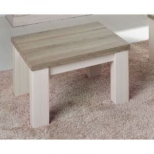 Table basse contemporaine carrée coloris chêne beige/mélèze Samos Chêne beige/mélèze