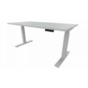 Bureau individuel assis-debout électrique Lorenzo II Graphite, blanc, gris, hêtre, chêne moyen, poirier, wengé, acacia clair, acacia foncé, chêne veiné ou chêne grisé  65 cm