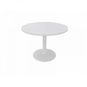 Table ronde de réunion avec pied central Moka Blanc