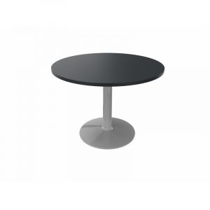 Table ronde de réunion avec pied central Moka Gris aluminium