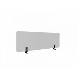 Panneau de s&eacute;paration frontal m&eacute;lamin&eacute; pour bureau individuel Domino Blanc, gris, argile ou noir