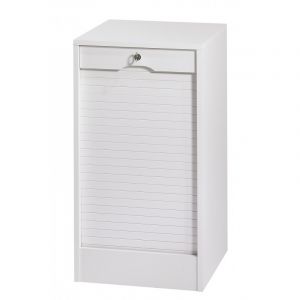 Classeur à rideau contemporain H 76 cm Hilda Blanc, hêtre ou merisier