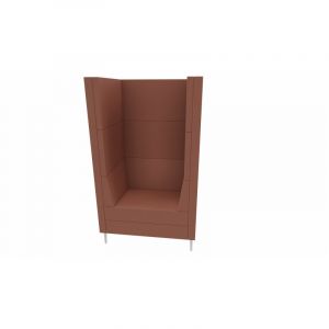 Fauteuil acoustique unicolore Push Bleu ciel, turquoise, mauve, orange, marron, vert, bleu gris, gris, gris fonc&eacute; ou anthracite  87x149x66 cm