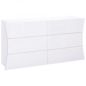 Commode moderne 155 cm laqué blanc brillant Arcadi Blanc brillant