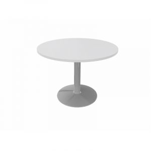 Table ronde de réunion avec pied central Moka Gris aluminium