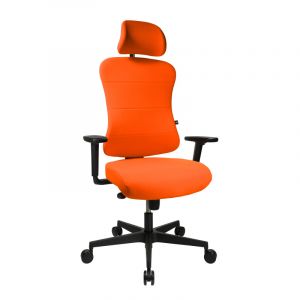 Fauteuil de bureau en tissu Sinchrone Beige, vert, orange, rouge, bordeaux, violet, bleu, grenat, bleu marine, gris foncé ou noir  107 cm