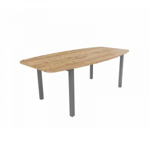Table de r&eacute;union tonneau Skyline Blanc, gris, argile, h&ecirc;tre, nebraska, ch&ecirc;ne fil, timber ou c&egrave;dre  200x72x100 cm