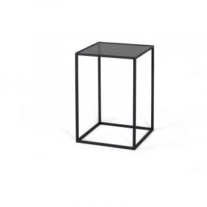 Bout de canapé industriel métal et verre Montero Noir