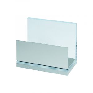 Trieur de bureau en acrylique poli et aluminium anodis&eacute; Transparent