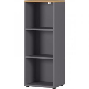 Etagère de bureau contemporaine H 120 cm chêne/graphite Louisiane Chêne  Largeur45