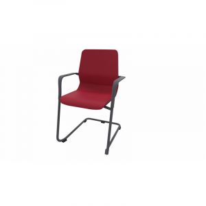 Chaise d'accueil empilable en tissu pieds luge Eros Cr&egrave;me, vert pomme, violet, rouge, bleu clair, gris, bleu ou noir