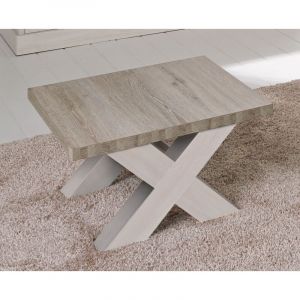 Table basse contemporaine carrée coloris chêne beige/mélèze Samos II Chêne beige/mélèze