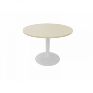 Table ronde de réunion avec pied central Moka Blanc