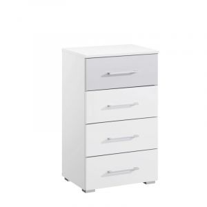 Chiffonnier adulte moderne blanc/gris Preston Blanc/gris