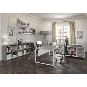 Bibliothèque 6 cases Aloe Blanc perle, érable, hêtre, chêne clair, chêne gris ou noyer