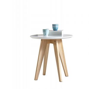 Table basse contemporaine ronde blanche Mafalda Blanc