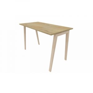 Table haute de réunion avec piétement en hêtre massif Erika Graphite, blanc, gris, hêtre, chêne moyen, poirier, wengé, acacia clair, acacia foncé, chêne veiné ou chêne grisé