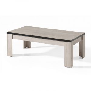 Table basse contemporaine chêne blanchi Bianca Blanc