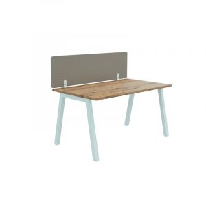 Panneau de s&eacute;paration frontal m&eacute;lamin&eacute; pour bureau individuel Domino Blanc, gris, argile ou noir