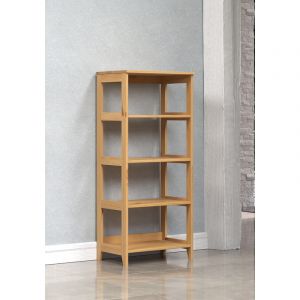 Etagère contemporaine en pin massif ciré miel H 117 cm Elwina Miel