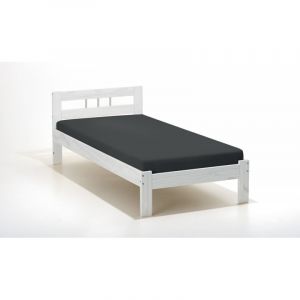 Lit enfant style nature en pin massif Jeannette Blanc ou naturel