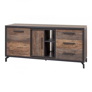 Buffet/bahut industriel 184 cm marron/noir Chaneze Marron/noir
