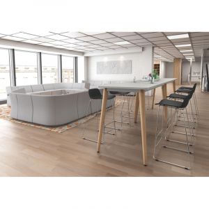 Table haute de r&eacute;union rectangulaire Yuri Graphite, blanc, gris, h&ecirc;tre, ch&ecirc;ne moyen, poirier, weng&eacute;, acacia clair, acacia fonc&eacute;, ch&ecirc;ne vein&eacute;, ch&ecirc;ne gris&eacute; ou noir