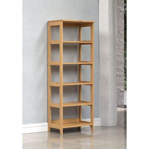 Etagère contemporaine en pin massif ciré miel H 144 cm Elwina Miel