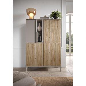 Buffet haut chêne cadiz/gris cachemire Gentiane Chêne cadiz/gris cachemire