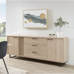 Buffet/bahut moderne 220 cm chêne sable Madera Chêne sable