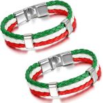 Kal-Uefa Euro Cup 2016 Lot De 2 Bracelets En Cuir Pour Allemagne Italie Espagne Porugal France Angleterre - Neuf